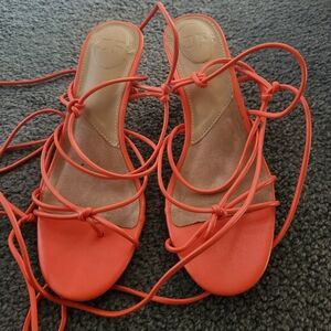 Orange Strappy Sandals